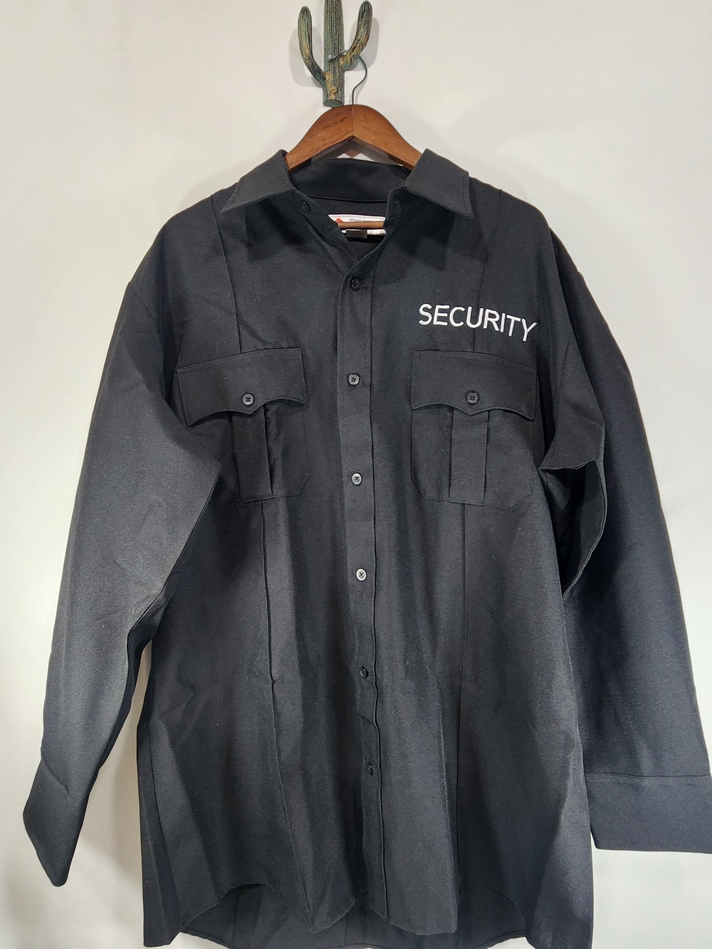 Liberty Uniform Men's Black Security Shirt XL Long Sleeve Woven Poly 761MBK NWOT